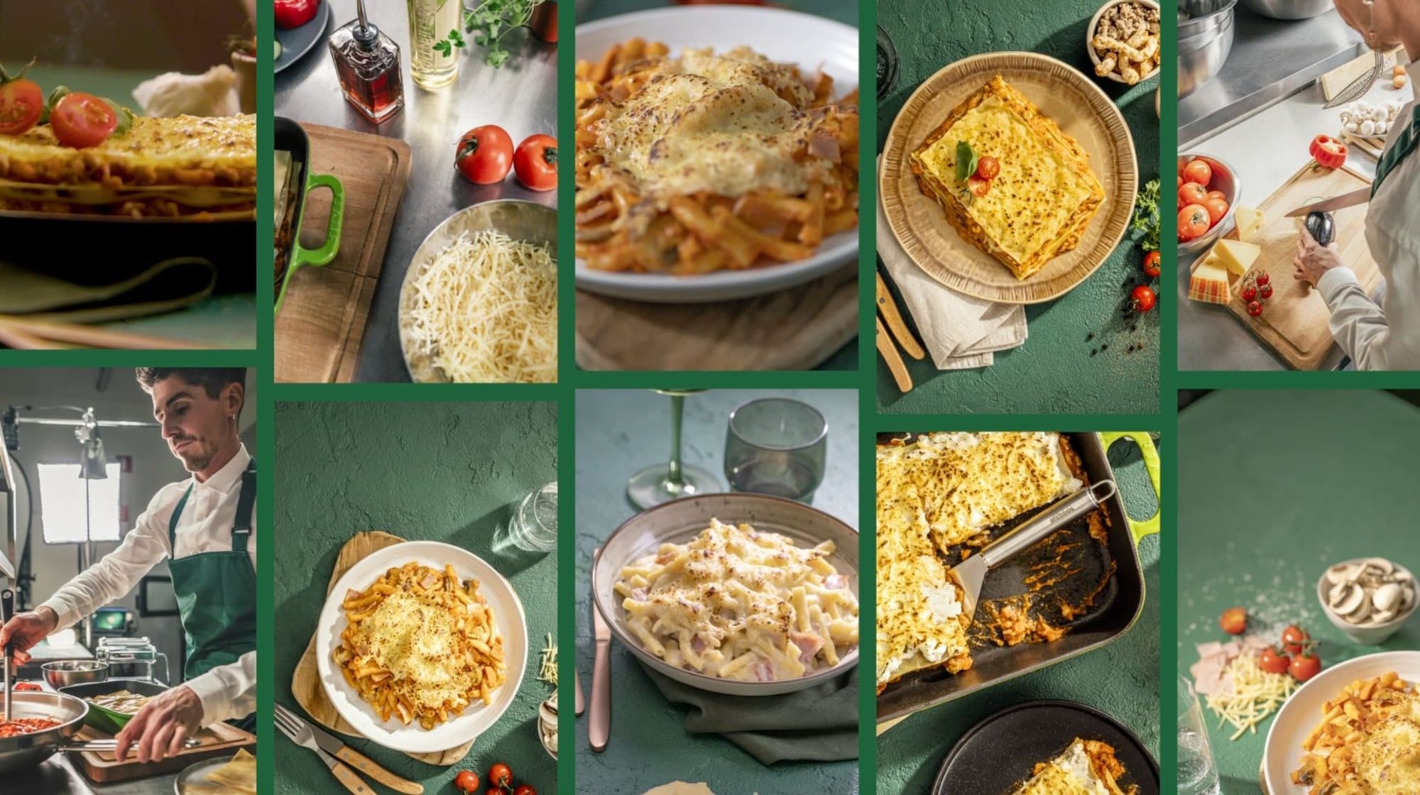 Collage of dishes and cooks from the Casa Cameo dark kitchen