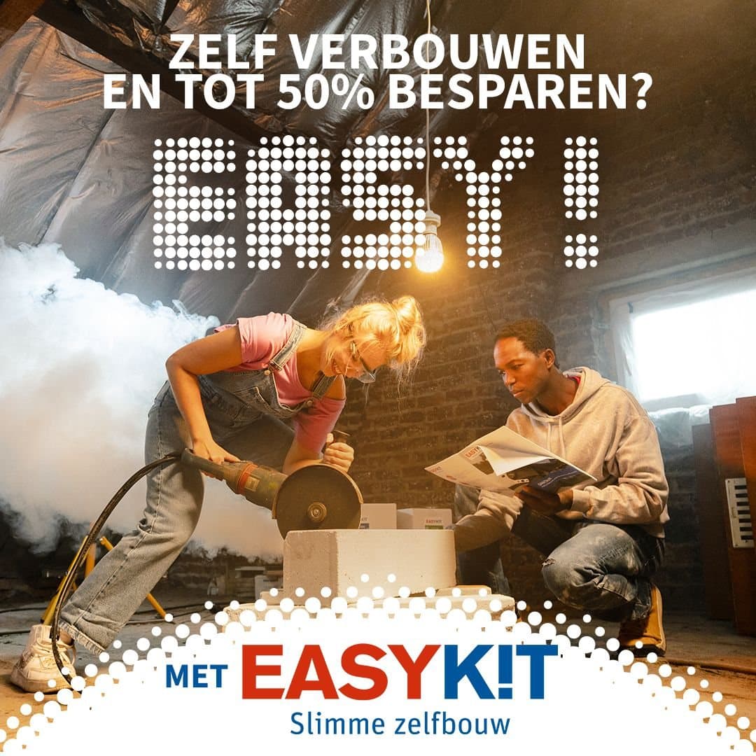 Easykit social ad: “Zelf verbouwen en tot 50% besparen? EASY!”
