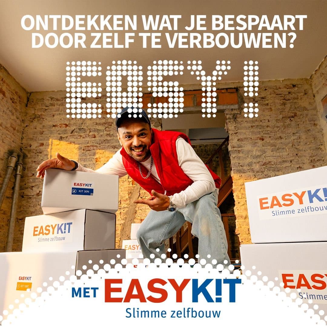 Easykit social ad: “Ontdekken wat je bespaart door zelf te verbouwen? EASY!”