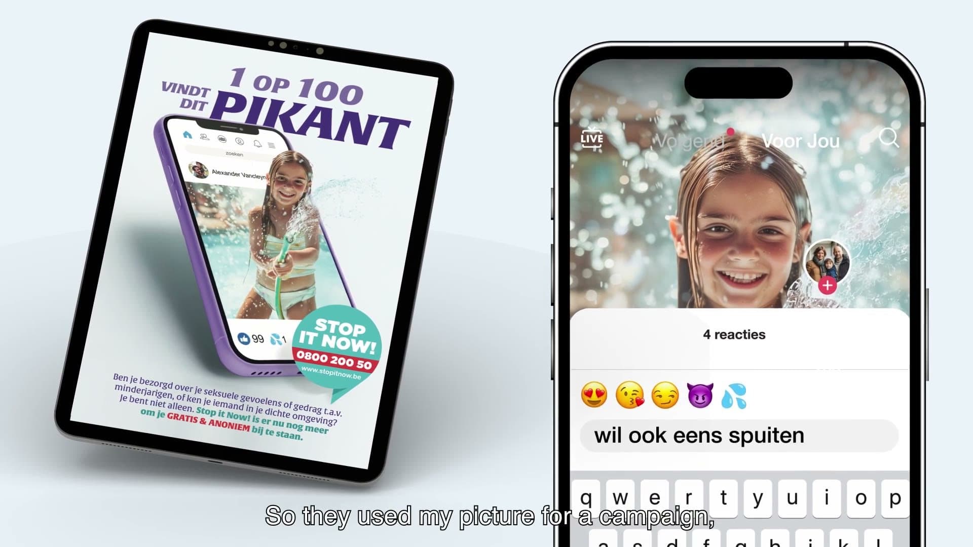 Social and display content on tablet and phone